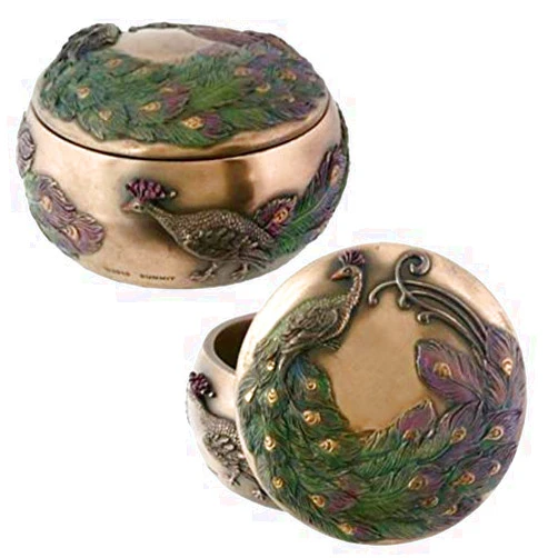 Summit Treestands Art Nouveau Collectible Peacock Box Collectible Figure Container