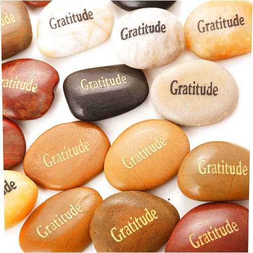 ROCKIMPACT 50PCS Gratitude Gratitude Rocks Bulk Engraved Rocks Inspirational Stones Prayer Gifts Zen Chakra Worry Stones Motivation Encouragement Rocks Wholesale Gratitude Stones, 2