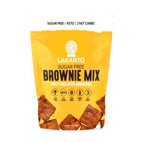 Lakanto Sugar Free Brownie Mix - Sweetened with Monk Fruit Sweetener and Erythritol, Keto Diet Friendly, Delicious Dutched Cocoa, High in Fiber, Low Net Carbs, Gluten Free, Easy to Make Dessert (Pack of 1)