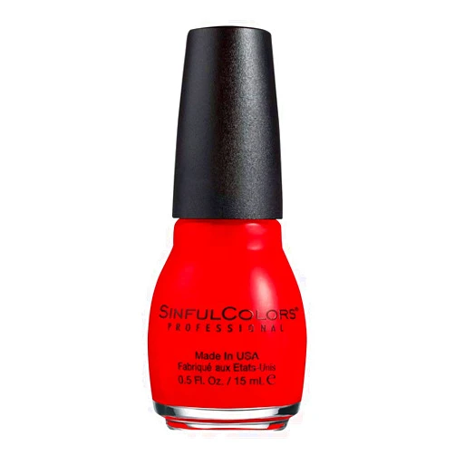 SinfulColors Professional Nail Color Polish #2193 Bitten (Red Cream) 0.5 Fl Oz