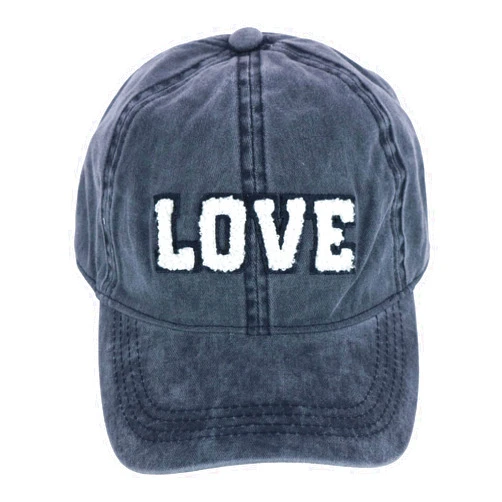 CTM David & Young Women's Chenille Love Lettered Baseball Cap Hat
