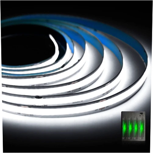 Smacen Battery Powered COB Led Strip Lights, 3.28Ft Battery Operated 6000K Cool White LED Strip Lights, High Brightness Flexible LED Tape Lights for TV, Cabinet, Bedroom, Party, Home DIY Decoration