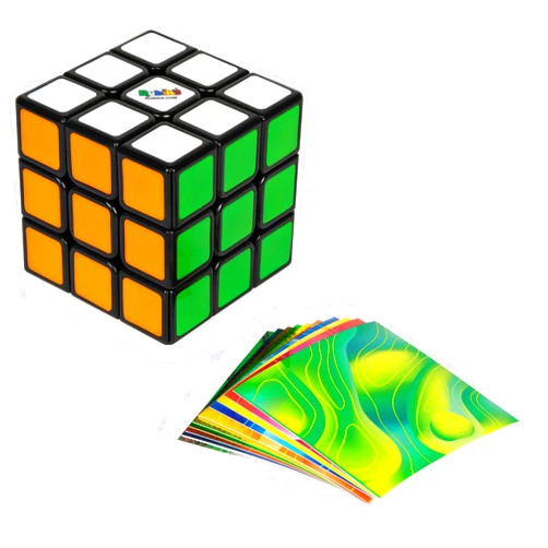 Rubik's Rubik’s Cube, Original 3x3 Cube with Removable Stickers for Customization in Fun Patterns, Problem-Solving Brain Teaser, Classic Color-Matching Puzzle, Fidget Toy, Sensory Puzzle for Ages 8 & Up