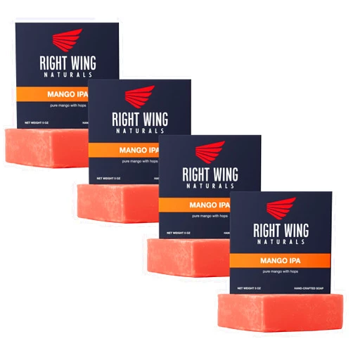 Right Wing Naturals Bar Soap Gift Set for Men | Handcrafted Cold-Pressed Soap | Handmade Organic Soap for Men | Most Popular Flavors | Natural Scented Men’s Bar Soap| Pack of 4 Bars