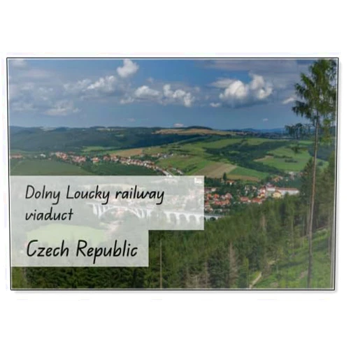 Photomagnet Dolny Loucky Railway Viaduct from Czech Republic, Fridge Magnet