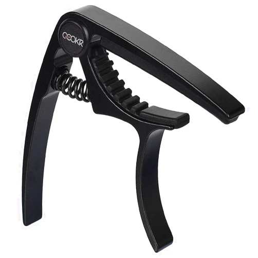 QOOKR Guitar Capo, A-alloy (1 oz) Professional Live Stage Capo for Acoustic Guitar Instruments (Black)