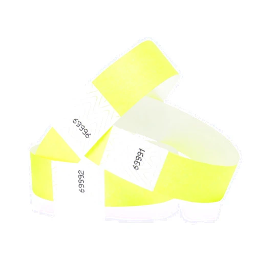 Wristco 500 WristCo Neon Yellow Tyvek Wristbands for Events - Tamper-Proof Design & Fluorescent Color Prevent Reuse Premium-Grade Bracelets for Hospital & Medical ID, Party & VIP Identification