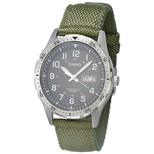 Canon Casio Men's Solar Powered Stainless Steel Quartz Cloth Strap