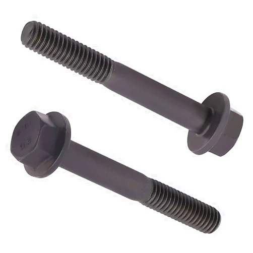 AOESIN M10-1.5 x 100mm (6 pcs) Flanged Hex Bolt Screws Black Oxide Finish, 10.9 Grade Alloy Steel, Large Flange Washer Head, DIN6921/GB5789, Partial Thread