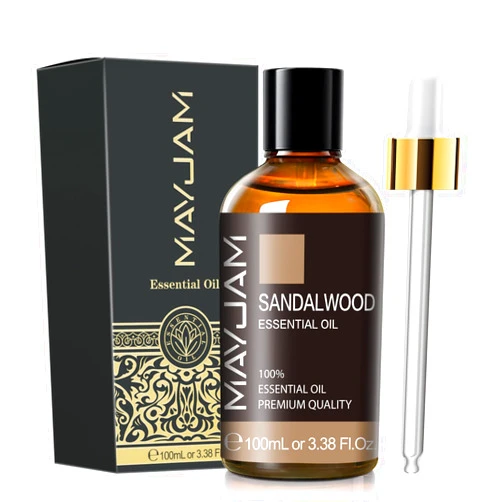 MAYJAM Sandalwood Essential Oil, 3.38FL.OZ Pure Essential Oils by MAYJAM, Large Volume Sandalwood Oil, Perfect for Aromatherapy Diffuser, Great for DIY Candle and Soap Making