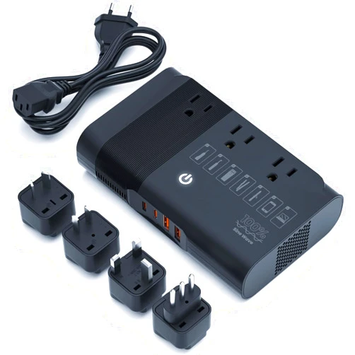 FUNPRO 350W Pure Sine Wave Voltage Converter, Step Down 220V to 110V Power Converter for Hair Straightener/Curling Iron, Travel Adapter for UK, US, AU, EU, India, Asia Over 200 Countries