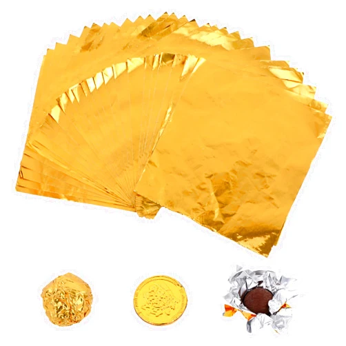 Aeaocvo 100 Pcs Gold Candy Wrappers Foil 4