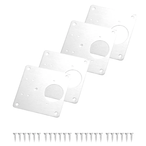 Tiplusta Hinge Repair Plate,Stainless Steel Hinge Repair Brackets,Kitchen Cabinet Repair Plates with Screws for Repair of Door, Home Furniture, Drawer, Boxes, Window, Cupboard (4 Pieces)