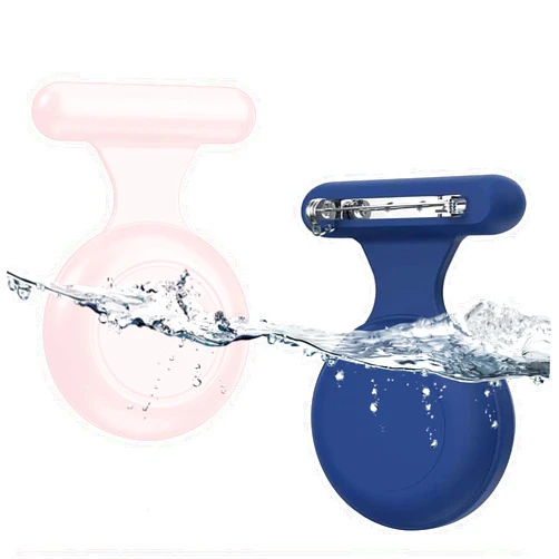 Frylaa 2 Packs AirTag Holder Case for Kids Waterproof,Hidden AirTag Case with Brooch Pin Holder,Item Locator,Anti Lost GPS Tracker Item Finder for Child/Kids/Elderly/Pets/Clothing-Blue+Pink