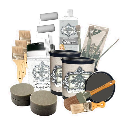 Heirloom Traditions Paint ALL-IN-ONE Paint, 2 Quart Deluxe Cabinet Paint Bundle and Kit, Weathervane (Charcoal)