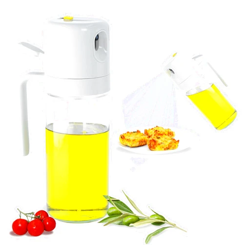 Jikoni Yetu Oil Dispenser Bottle for Kitchen - 2 in 1 Olive Oil Dispenser and Oil Sprayer, Olive Oil Sprayer For Cooking, Salad, Barbecue - Olive Oil Dispenser Bottle For Kitchen Cooking.