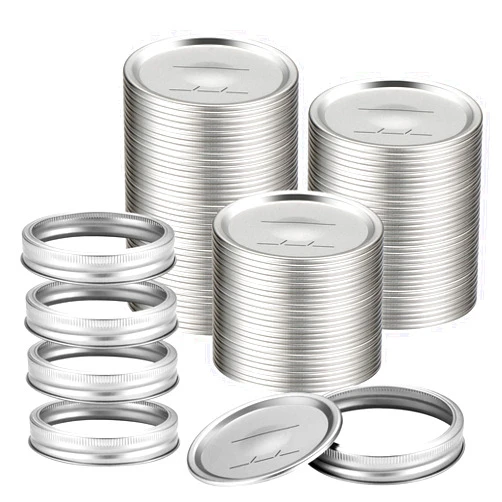 ARICBRO Canning Lids for Ball,Kerr Jars,Split-Type Jar Lids,Mason Jar Lids,Leak Proof 95 Pcs of Lids with 5 Pcs of Rings Regular Mouth (70mm)