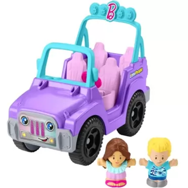 Fisher-Price Little People Barbie Toddler Toy Car with Music Sounds and 2 Figures, Beach Cruiser