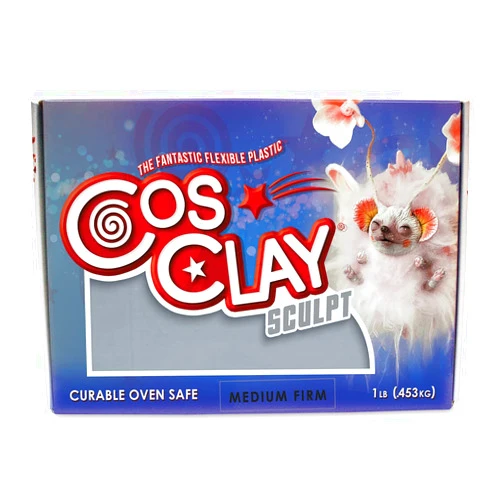 Cosclay Sculpt - Medium Firm Gray - Flexible Polymer Clay (1lb)