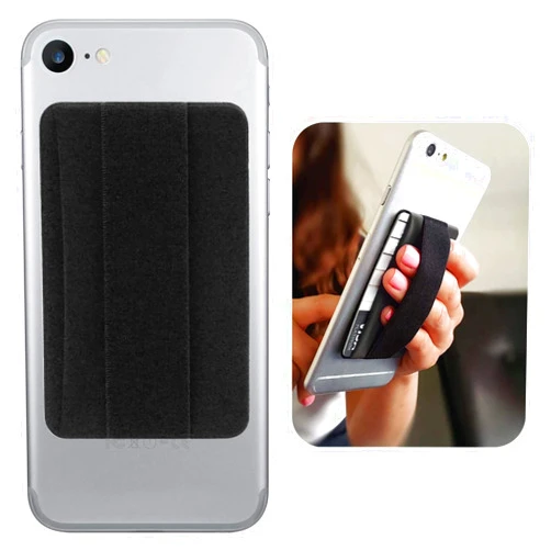 Works For 100-68220000-00 by Cellet Premium Card Holder Stick on Wallet Works for Jabra 100-68220000-00 with Room for 3 Cards & Secure Carry Strap (Black)
