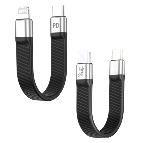 LamToon Short USB C to Lightning Cable, MFi Certified, 30W PD Fast Charge and Short USB C to USB C Cable, 10Gbps USB 3.2 Gen 2 Data Transfer, 100W Power Delivery