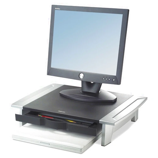 Fellowes 8031101 Office Suites Monitor Riser Height Adjust Silver/black