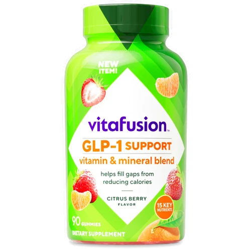 vitafusion GLP-1 Support Multivitamin, Vitamin and Mineral Blend, 15 Essential Nutrients, Citrus Berry Flavor, 90 Count, 45 Day Supply 