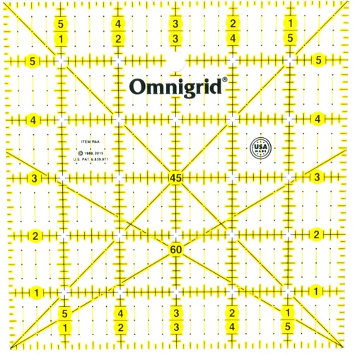 Omnigrid 6 x 6 w/Angles Quilting Rulers, 6
