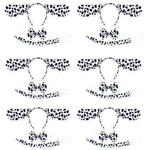 Coopay 18 Pieces Dalmatian Costume Set Dog Ears Headband Kit Include Dalmatian Ears Headbands Bow Tie and Dalmatian Tail for Christmas Halloween New Year Cosplay Costume or Party Decoration