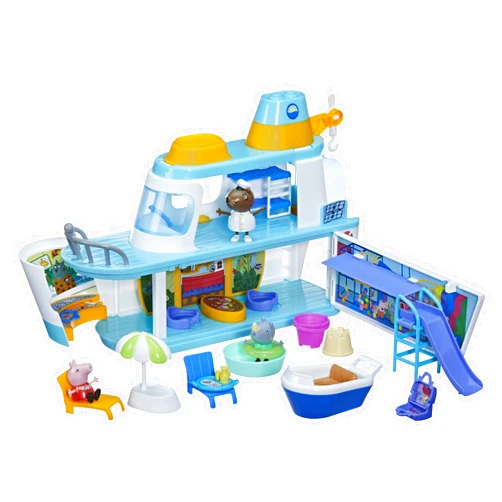 Peppa Pig Cruise Ship Multilevel Playset for Girls and Boys, 17 Pieces, Preschool Boat Toys, Kids Gifts, Ages 3+