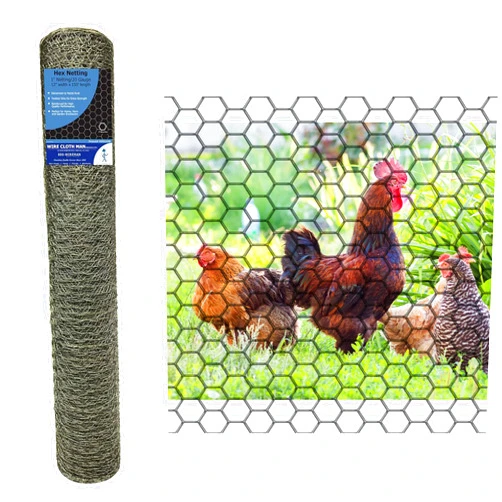 Wire Cloth Man Galvanized Hexagonal Netting 20 Gauge Chicken Wire, Cage Wire, Stone Wrapping & Garden Fencing (3'X150')