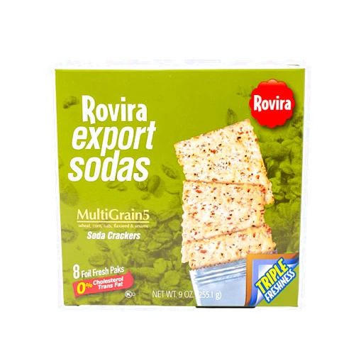 Rovira Multigrain Soda Crackers - Delicious Butter Flavor for Snacks, Garnish, or Parties - 9 oz (Pack of 1)