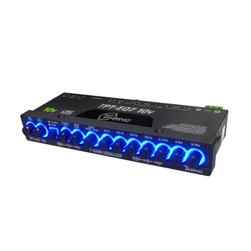 Timpano 7 band equalizer TPT-EQ7 10V High Voltage Line Driver 6 Channel RCA Output and Subwoofer Control and Crossover 1/2 Din Graphic Car Audio Eq with High Level Input