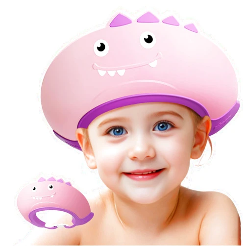 Lonlown Baby Shower Cap Shield for Kids Bath Visor for Toddlers Shampoo Bath Bathing Hat Silicone Adjustable Visor Hat for Eye and Ear Protection for 1-9 Years Cute Shower Cap Makes the Baby Bath More Fun