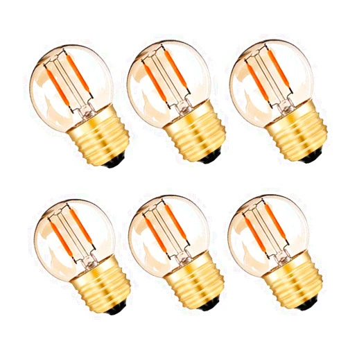 LDCHIUEN G40 G14.5 E26 LED Bulb Amber 1W Low Watt Edison Bulb 10 Watt Warm White 2200K Vintage LED Globe Night Light Bulb for Ceiling Fan, Chandelier, Vanity Light Bulb 6Pack