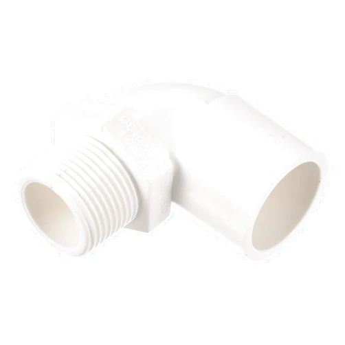 MECCANIXITY PVC Water Pipe Elbow Fitting G3/4 Male Thread 25mm ID Tube Connector Adapter, White