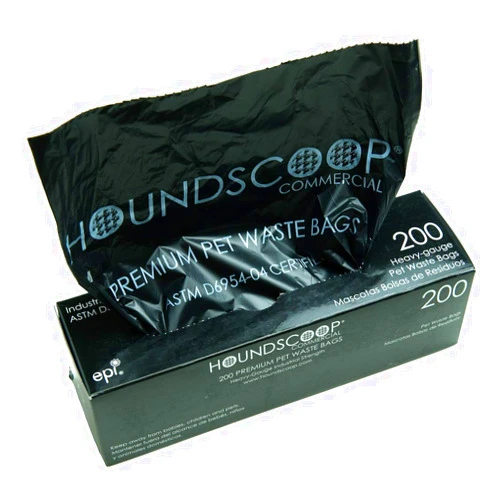 HOUNDSCOOP Case of 2000 Pet Waste Bags on Roll (10 Rolls of 200 bags per roll) Dog Waste Station Bags for HOA, Residential, commercial roll bag for Poop Station Dispensers