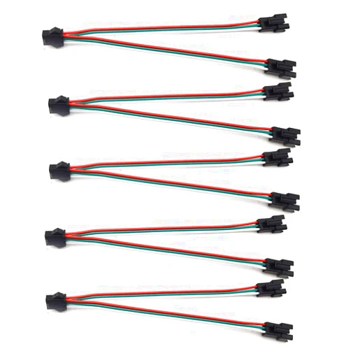 Vrabocry 5pcs 15cm 3pin SM Splitter JST Connector 1 to 2 Male and Female for WS2812B WS2811 SK6812 LED Strip Lights