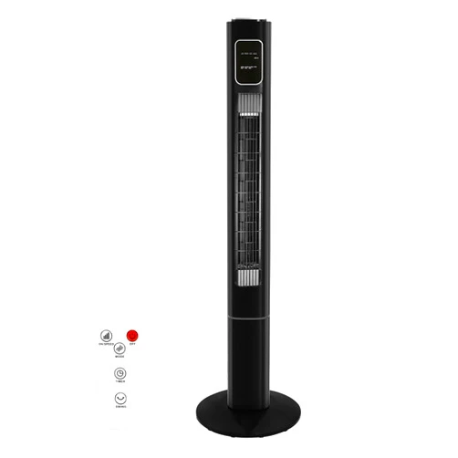 Antarctic Star Tower Fan Oscillating Fan Quiet Cooling Remote Control Powerful Standing 3 Speeds Wind Modes Bladeless Floor Fans Portable Bladeless Fan for Children Bedroom Kitchen Office BLACK