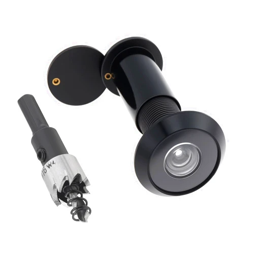 HOJLKLD Door Viewer Peephole,Solid Brass 200 Degree Peep Hole with 16 MM Drill Bit for 1-1/2