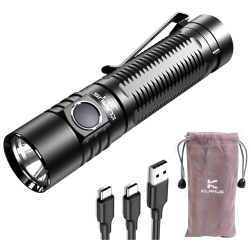 KLARUS G15 4200 High Lumen Pocket EDC Flashlight, 2A USB-C Fast Rechargeable, 200 Hours Long Lasting Compact Flash Light with Clip, IPX8 Waterproof, Portable for Camping, Inspection, Patrol, Emergency