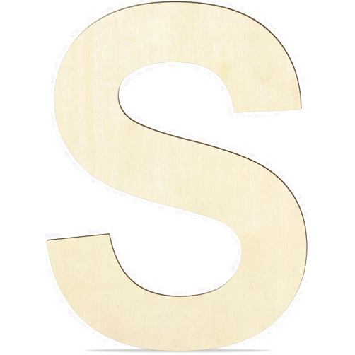 HGWOUY 12 Inch Unfinished Wooden Letter S, 1/4 Inch Thick Blank Wood Letters for Wall Decor DIY Crafts Project Birthday Wedding Christmas Decorations (S)