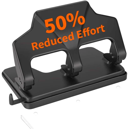 AFMAT 3 Hole Punch Heavy Duty, 40-Sheet Three Hole Punch, AFMAT Heavy Duty Hole Puncher 3 Ring, Large 3 Hole Paper Punch, 50% Reduced Effort 3-Hole Punch, Metal Paper Puncher w/Large Chip Tray