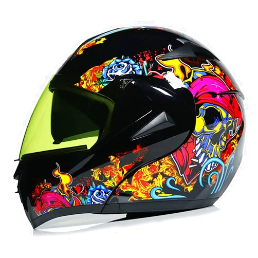 SDFGDFD Motorbike Helmet ​Modular Helmet Flip Up ​Modular Helmet Full Face Motorcycle Crash Helmets ​with Anti-Fog ​Dual Visor ECE/DOT Approved Men Women Street Bike Scooter