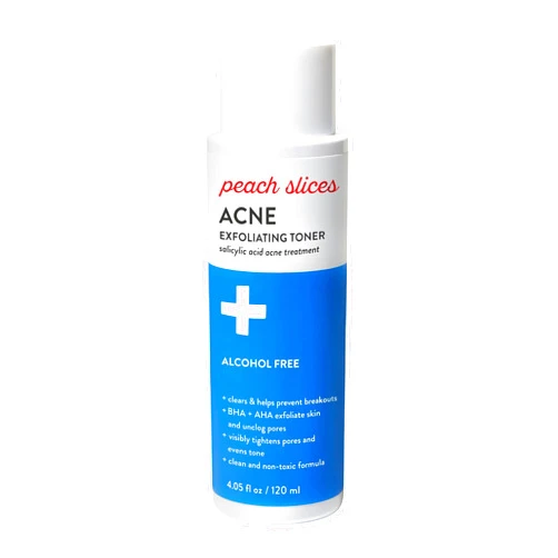 Peach Slices | Acne Exfoliating Toner | 2% Salicylic Acid | AHA+BHA Exfoliation | Facial Cleanser | Calms & Soothes | Prevents Breakouts | Alcohol & Sulfate Free | Skin Care for Women & Men | 4 Oz