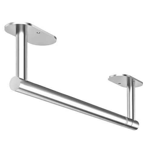 WZKALY Paper Towel Holder Under Cabinet, Self Adhesive or Wall Mounted SUS304 Stainless Steel Paper Towel Holder for Kitchen, Bathroom, Farmhouse, Barbecue and Laundry (Sliver)