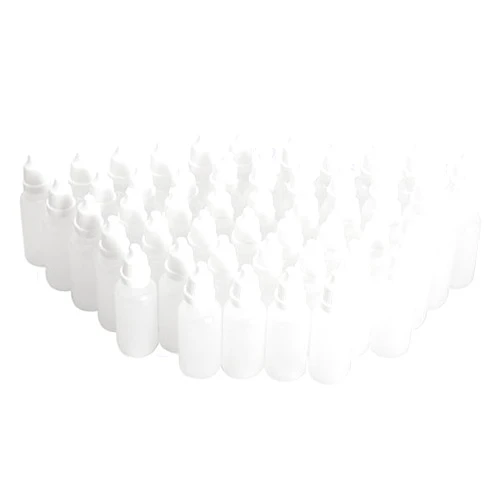 Wowlife Clear 5ml/10ml/8ml/15ml/20ml/30ml/50ml White Plastic Empty Squeezable Dropper Bottles 50 Pcs Eye Liquid Dropper with Caps (5ml)