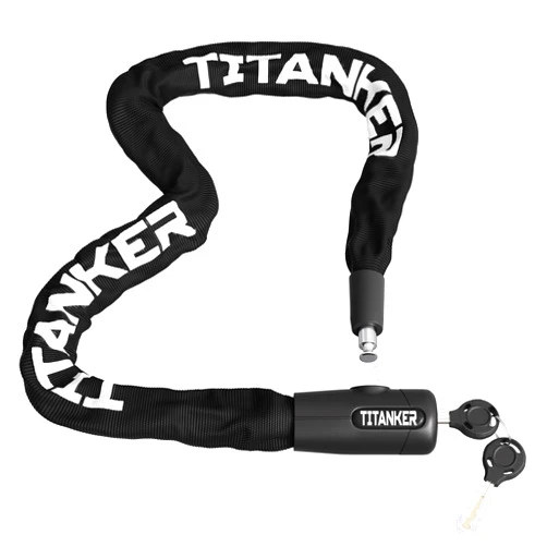 Titanker Bike Chain Lock, Security Anti-Theft Bike Lock Chain Bicycle Chain Lock Bike Locks for Bike, Motorcycle, Bicycle, Door, Gate, Fence, Grill (6mm, 8mm, 10mm Thick Chain)