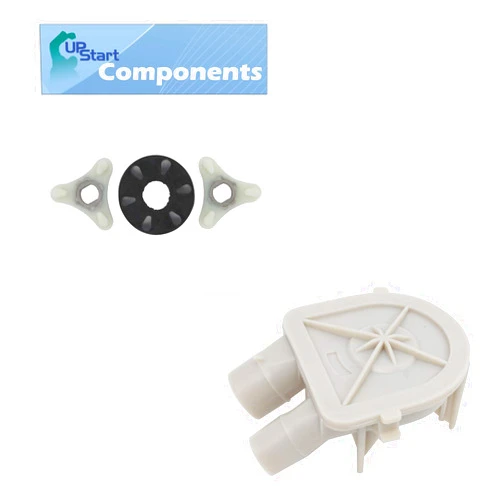 UpStart Components 3363394 Washing Machine Pump & 285753A Washer Motor Coupler Replacement for Whirlpool LTE5243DQ4 Washer - Compatible with WP3363394 Water Pump Assembly & 285753A Motor Coupling Kit