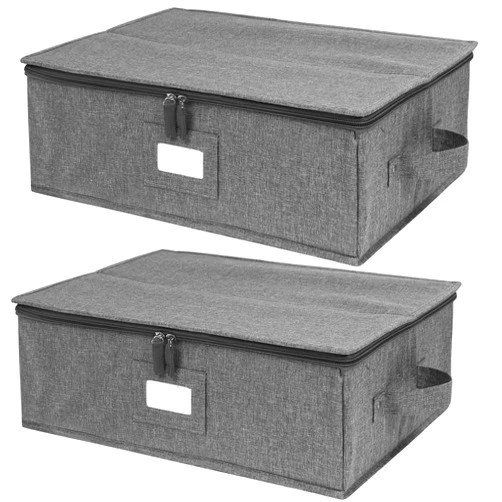 Popoly China Storage Containers Hard Shell 2 Pack, Platter Storage Case 17